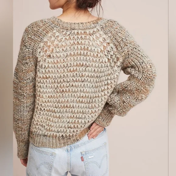 Anthropologie Moth Wool Mohair Hill Walk Knit Sweater Women L Purple Artsy Retro - Picture 7 of 11